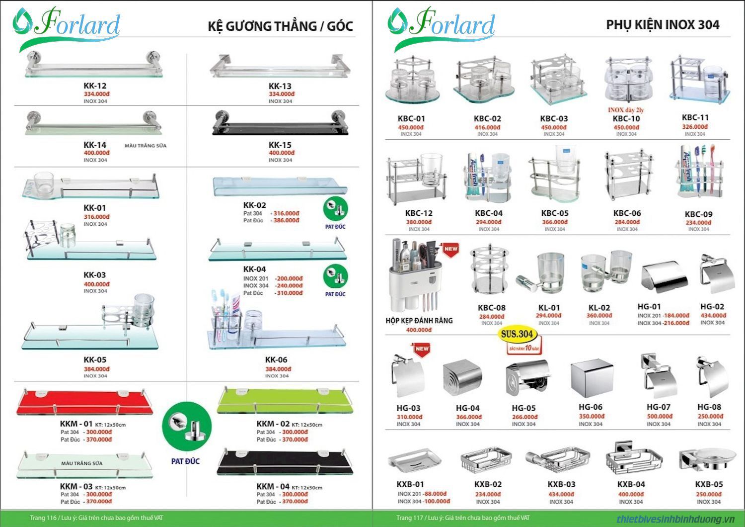 Thiết bị vệ sinh FORLARD Catalogue và Bảng giá mới nhất /Page 58